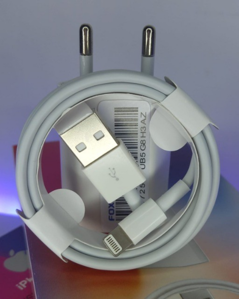 Carregador USB de 5W Compatível Iphone+ Cabo Lightning 1M Anatel