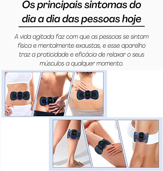 Massageador Portátil Mini Recarregável Dor Pescoço Coluna Pernas Elétrico