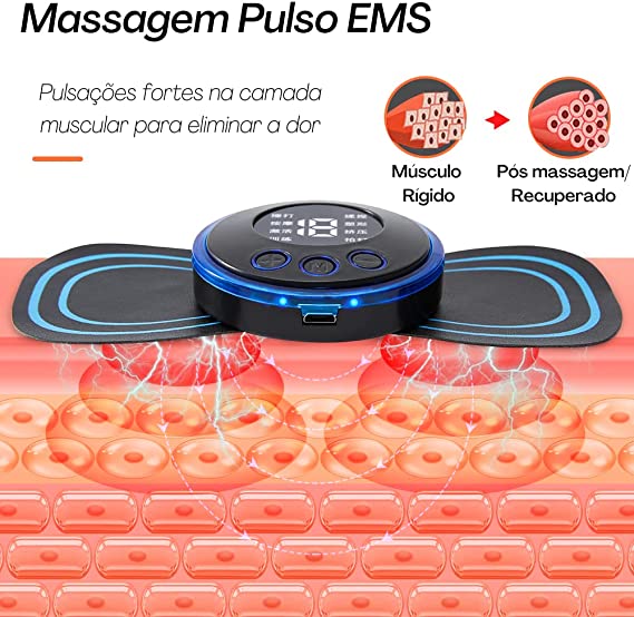 Massageador Portátil Mini Recarregável Dor Pescoço Coluna Pernas Elétrico