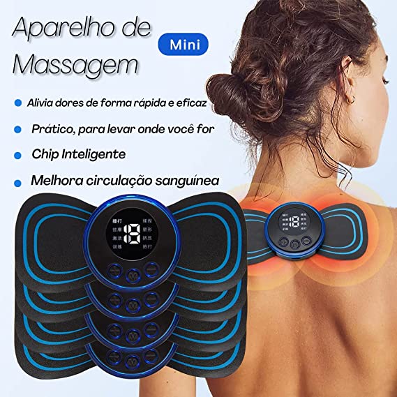 Massageador Portátil Mini Recarregável Dor Pescoço Coluna Pernas Elétrico