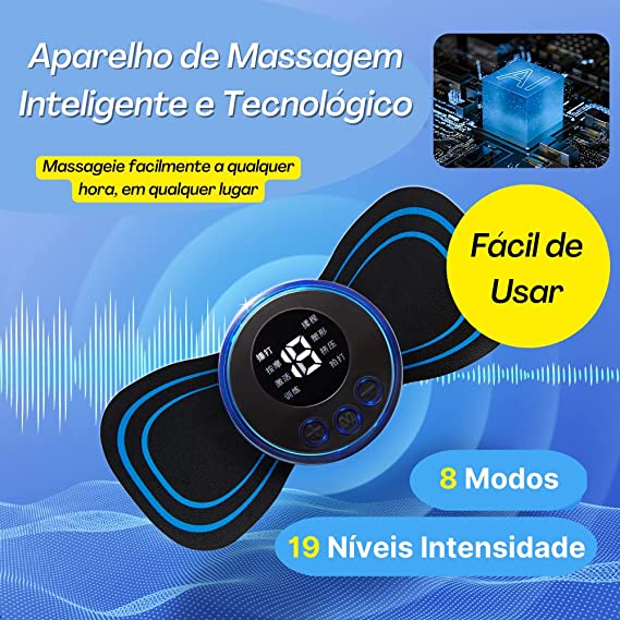 Massageador Portátil Mini Recarregável Dor Pescoço Coluna Pernas Elétrico