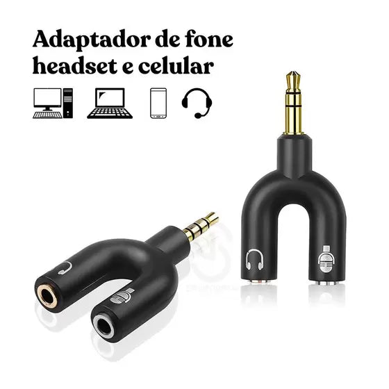 Adaptador P3 para P2 Headset Fone