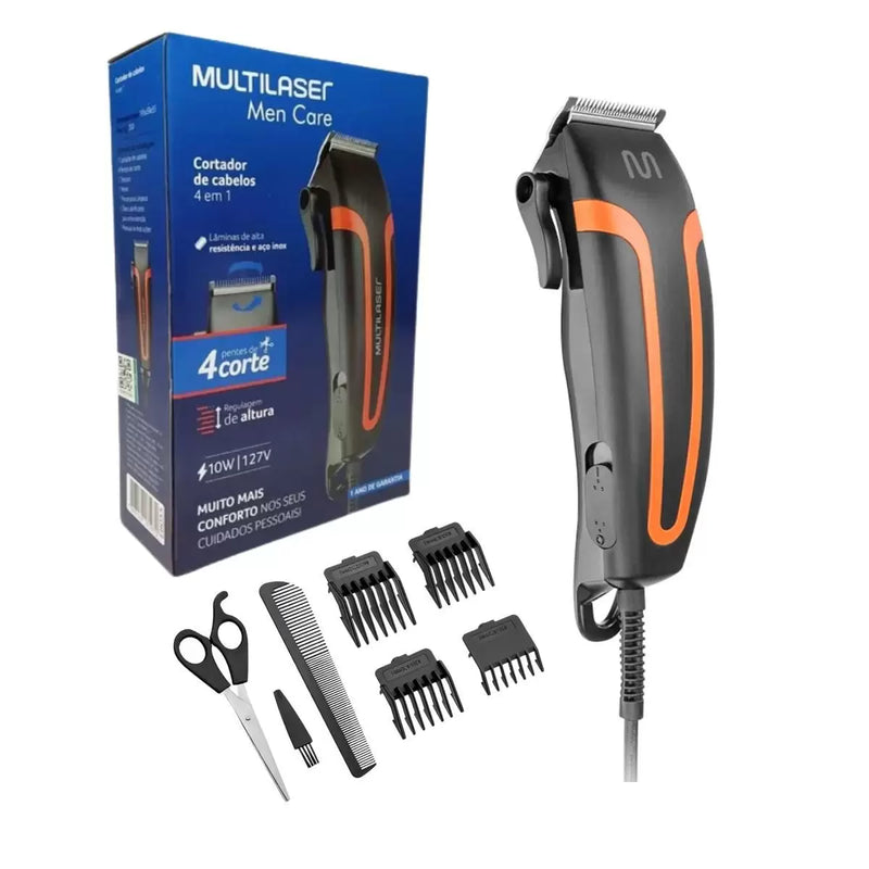 Máquina de cortar cabelo Multilaser com 4 pentes 127V 10W