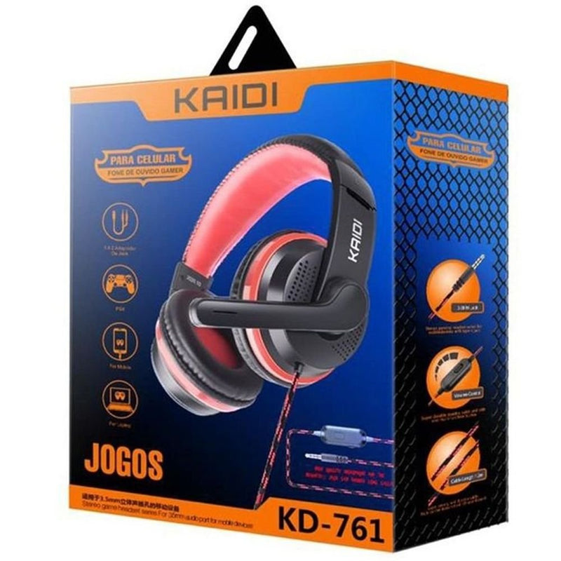 Fone de ouvido Gamer com headset KAIDI KD-761